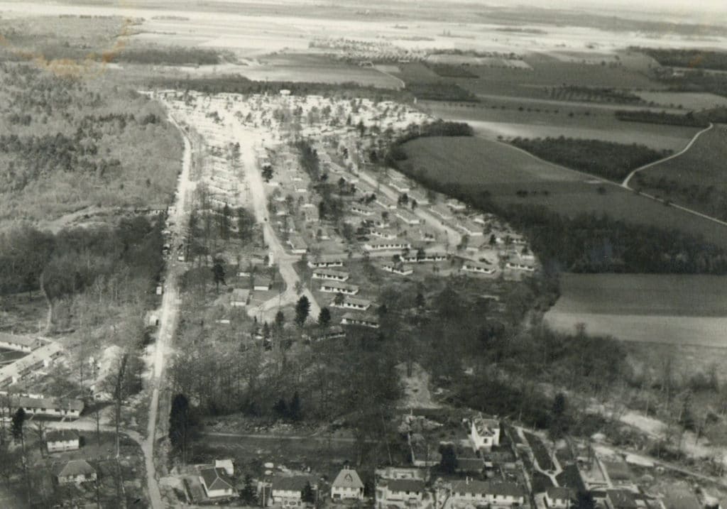 Vue aérienne du quartier américain de la Cité Lafayette à Saint-Michel (Évreux)